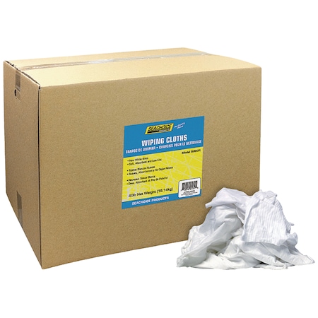 Seachoice New White Knits Wiping Cloths, 40-lb. Box 90031